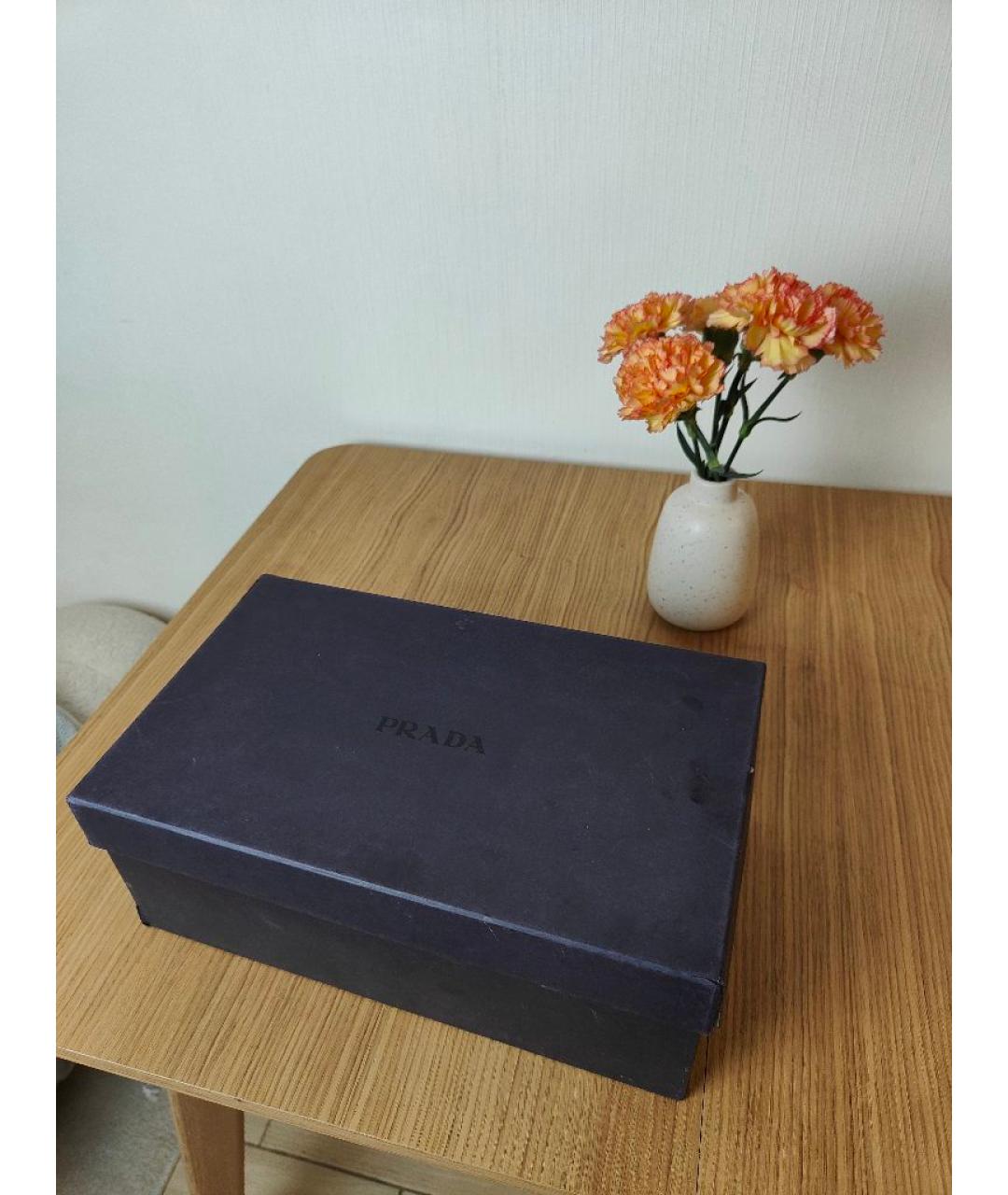 PRADA Коричневые кожаные низкие ботинки, фото 9