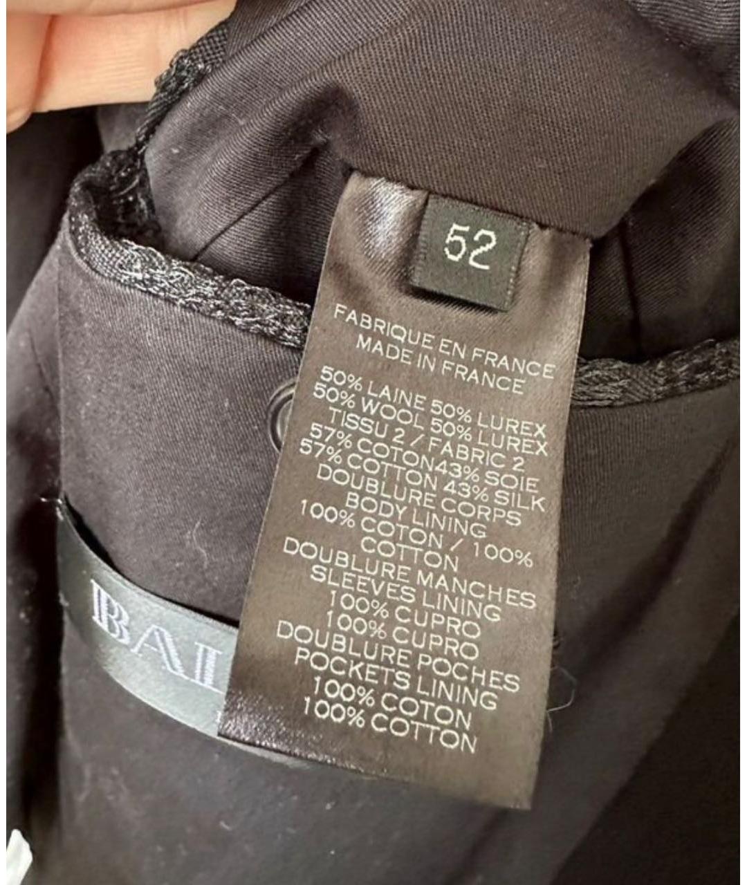 BALMAIN Черный шерстяной пиджак, фото 4