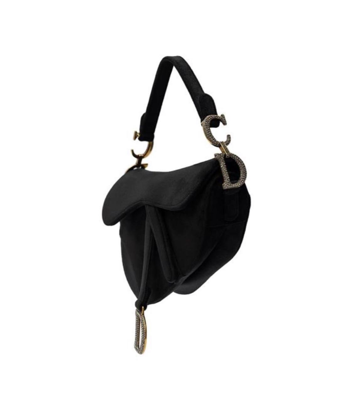 CHRISTIAN DIOR Черная бархатная сумка с короткими ручками, фото 2
