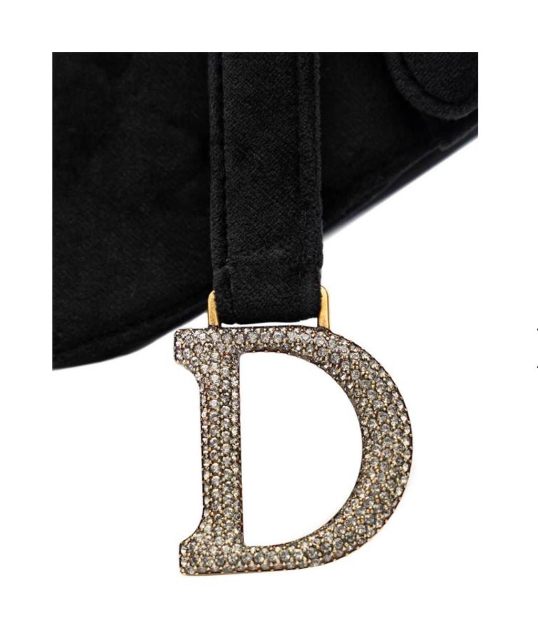 CHRISTIAN DIOR Черная бархатная сумка с короткими ручками, фото 4