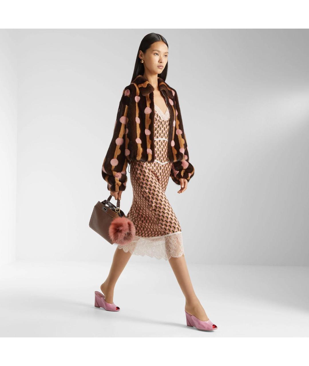 FENDI Коричневая кожаная сумка через плечо, фото 7