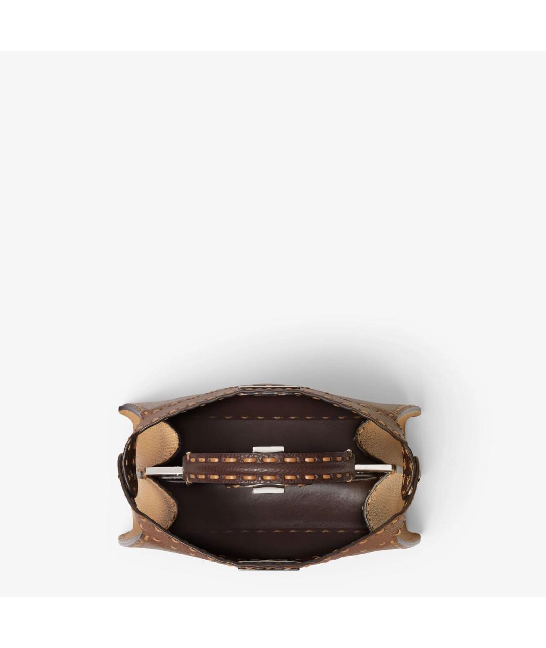 FENDI Коричневая кожаная сумка через плечо, фото 4