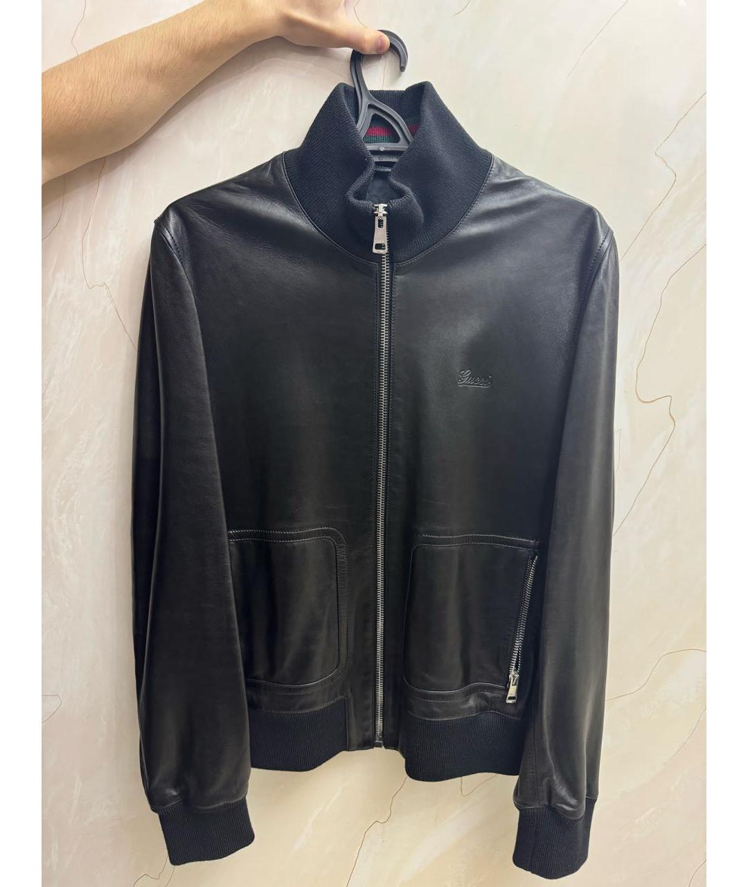 GUCCI Черная кожаная куртка, фото 9
