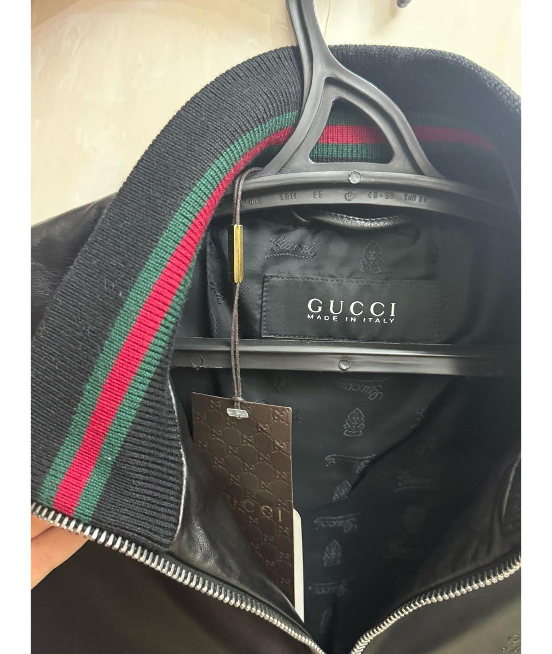 GUCCI Черная кожаная куртка, фото 3