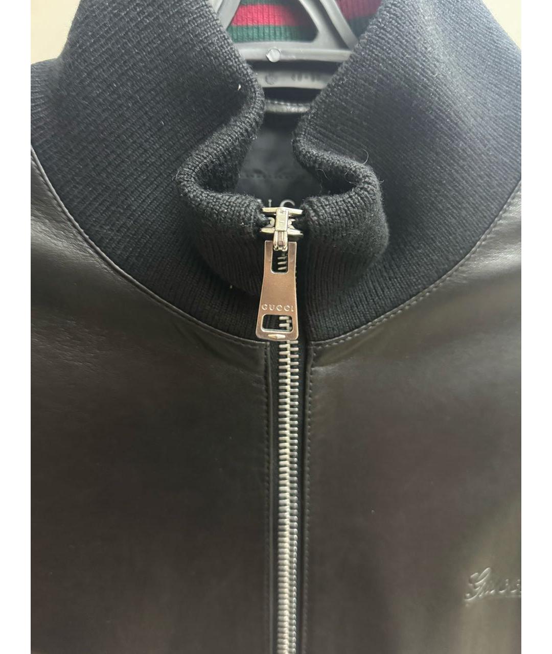 GUCCI Черная кожаная куртка, фото 4