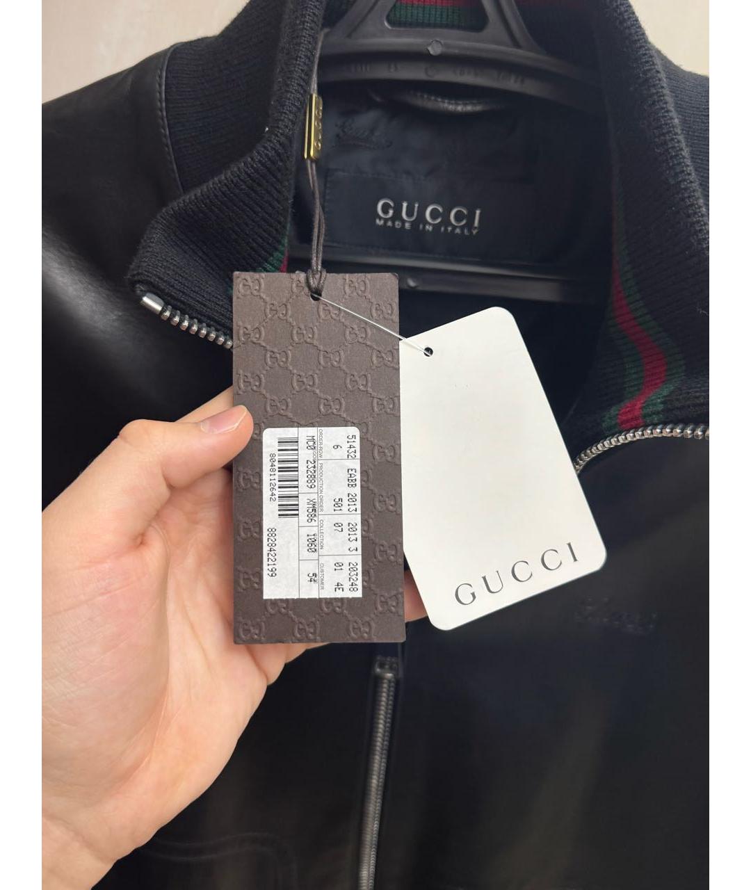 GUCCI Черная кожаная куртка, фото 5