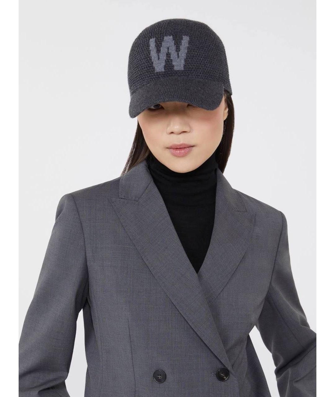 WEEKEND MAX MARA Серая шерстяная кепка, фото 3