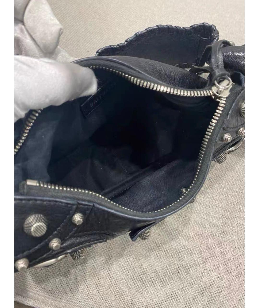BALENCIAGA Черная кожаная сумка с короткими ручками, фото 4