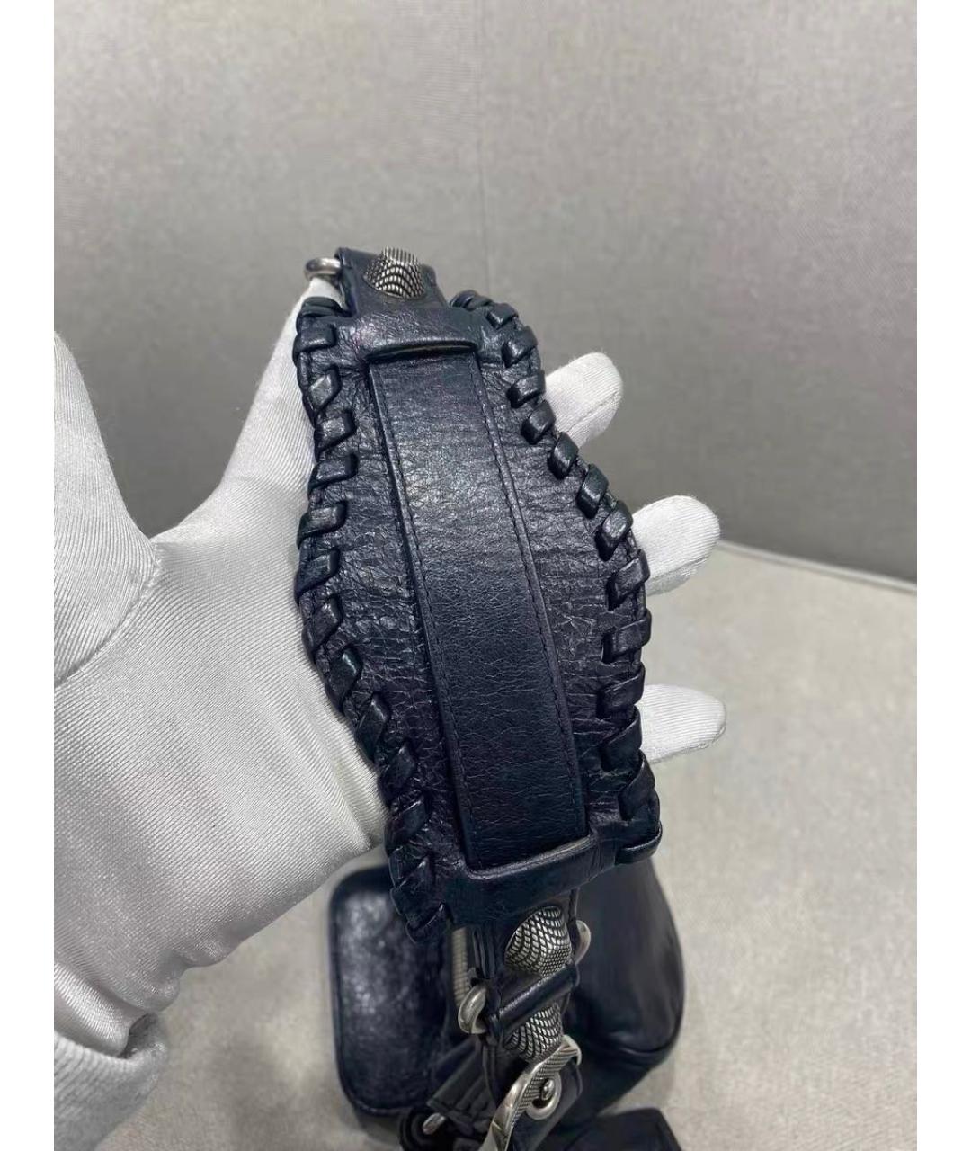 BALENCIAGA Черная кожаная сумка с короткими ручками, фото 8