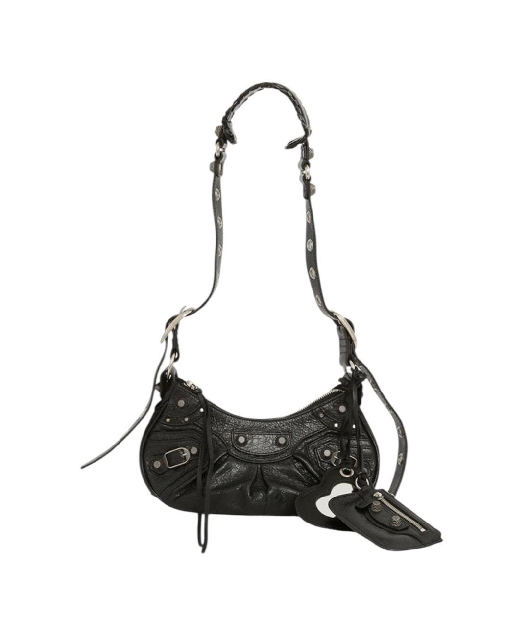 BALENCIAGA Черная кожаная сумка с короткими ручками, фото 9