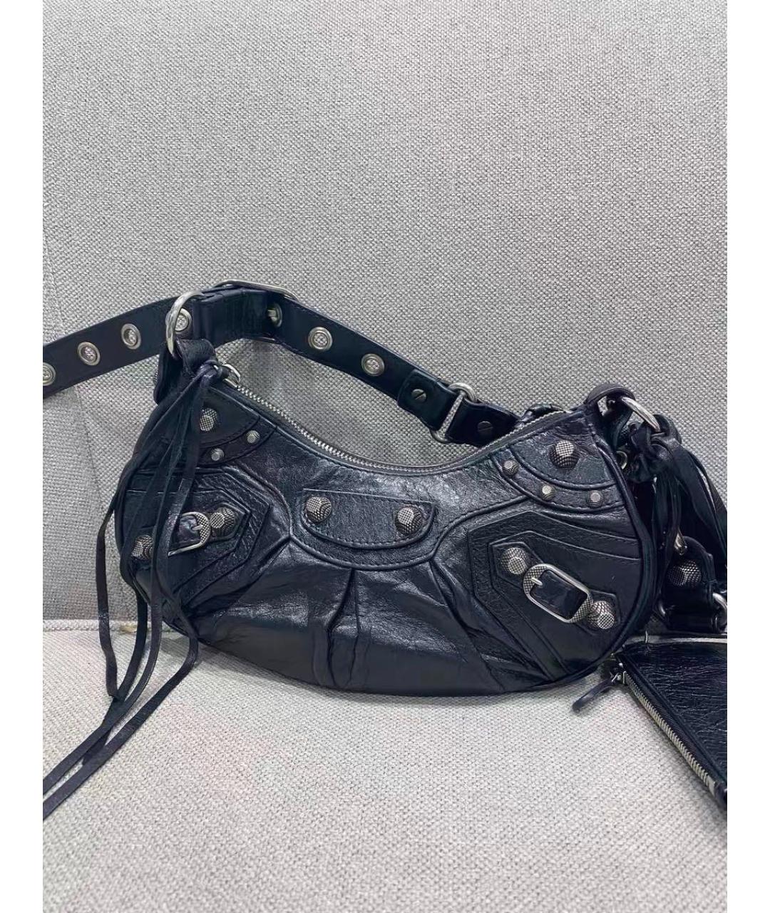 BALENCIAGA Черная кожаная сумка с короткими ручками, фото 7