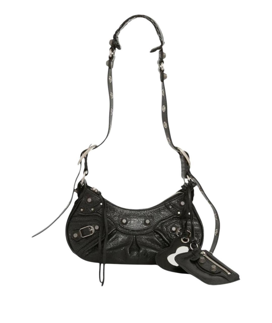 BALENCIAGA Черная кожаная сумка с короткими ручками, фото 1