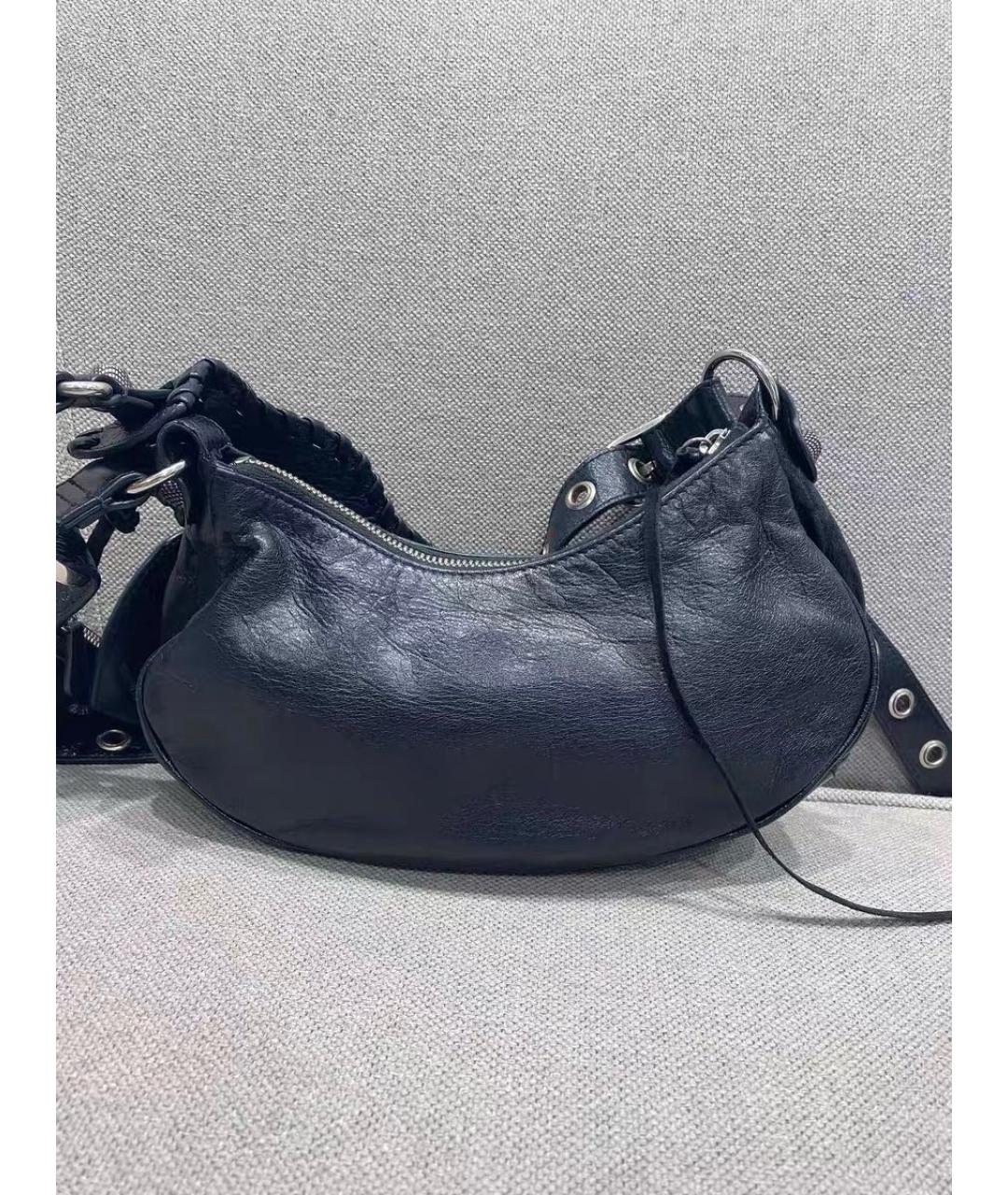 BALENCIAGA Черная кожаная сумка с короткими ручками, фото 3