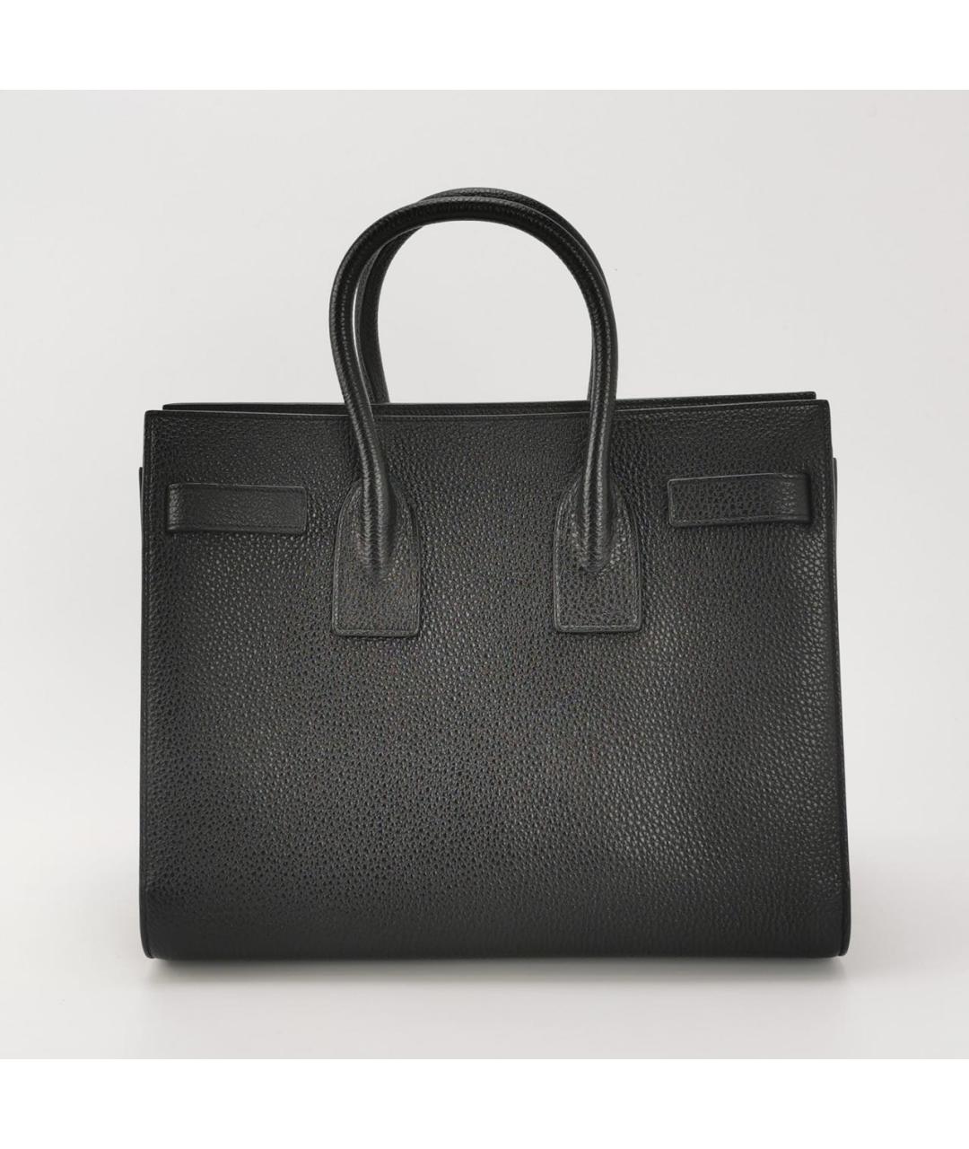 SAINT LAURENT Черная кожаная сумка с короткими ручками, фото 4