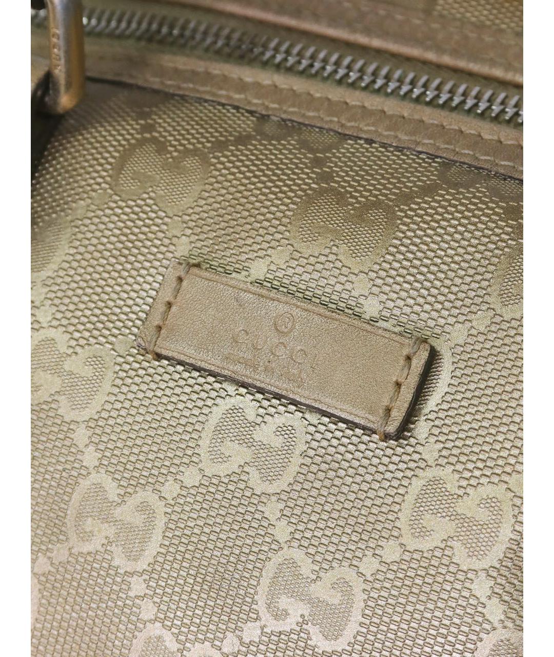 GUCCI Золотая кожаная сумка с короткими ручками, фото 7