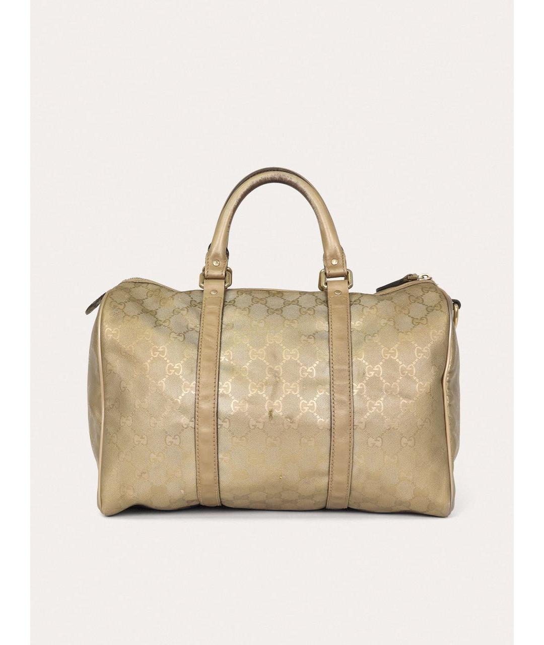 GUCCI Золотая кожаная сумка с короткими ручками, фото 3