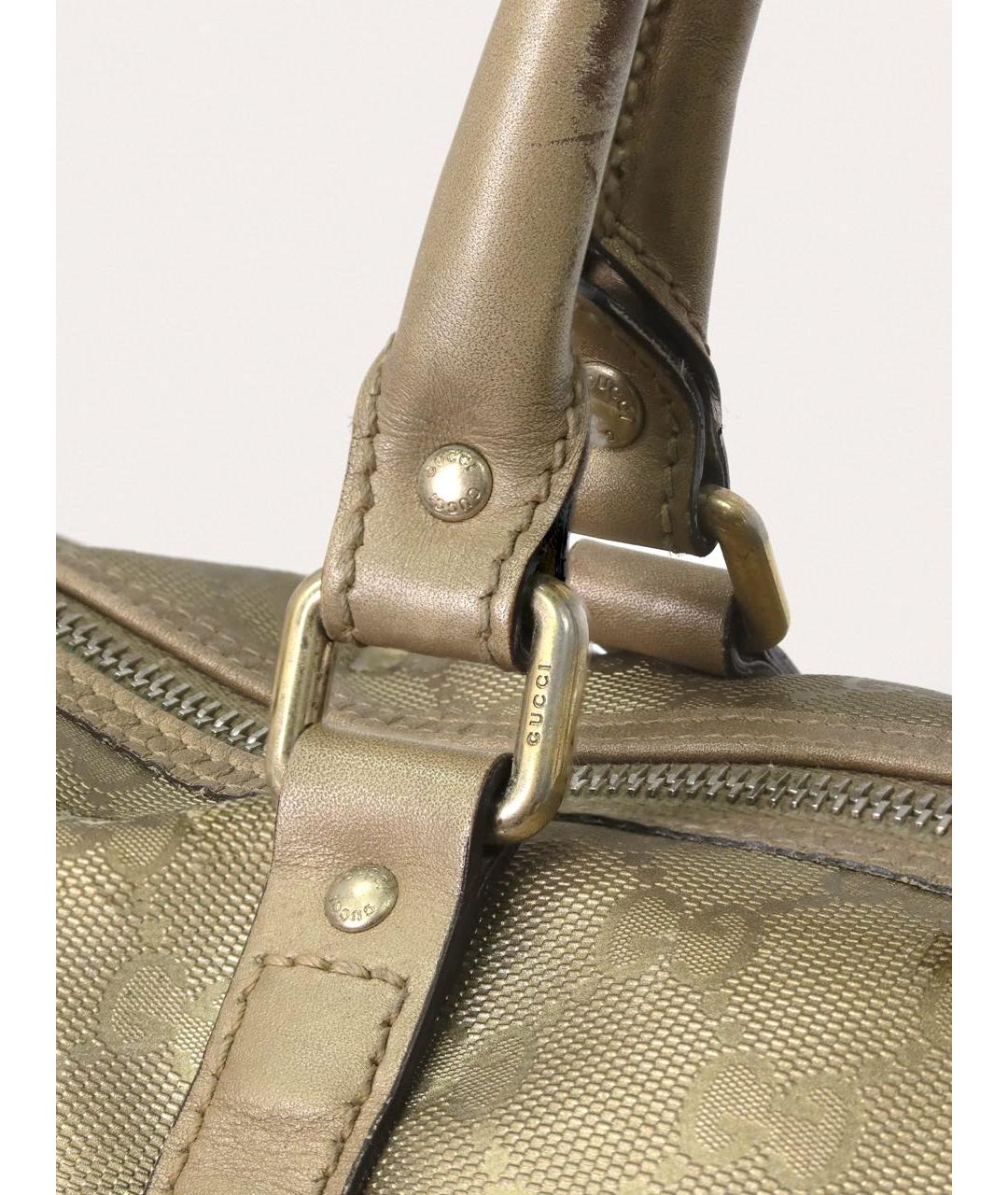 GUCCI Золотая кожаная сумка с короткими ручками, фото 6