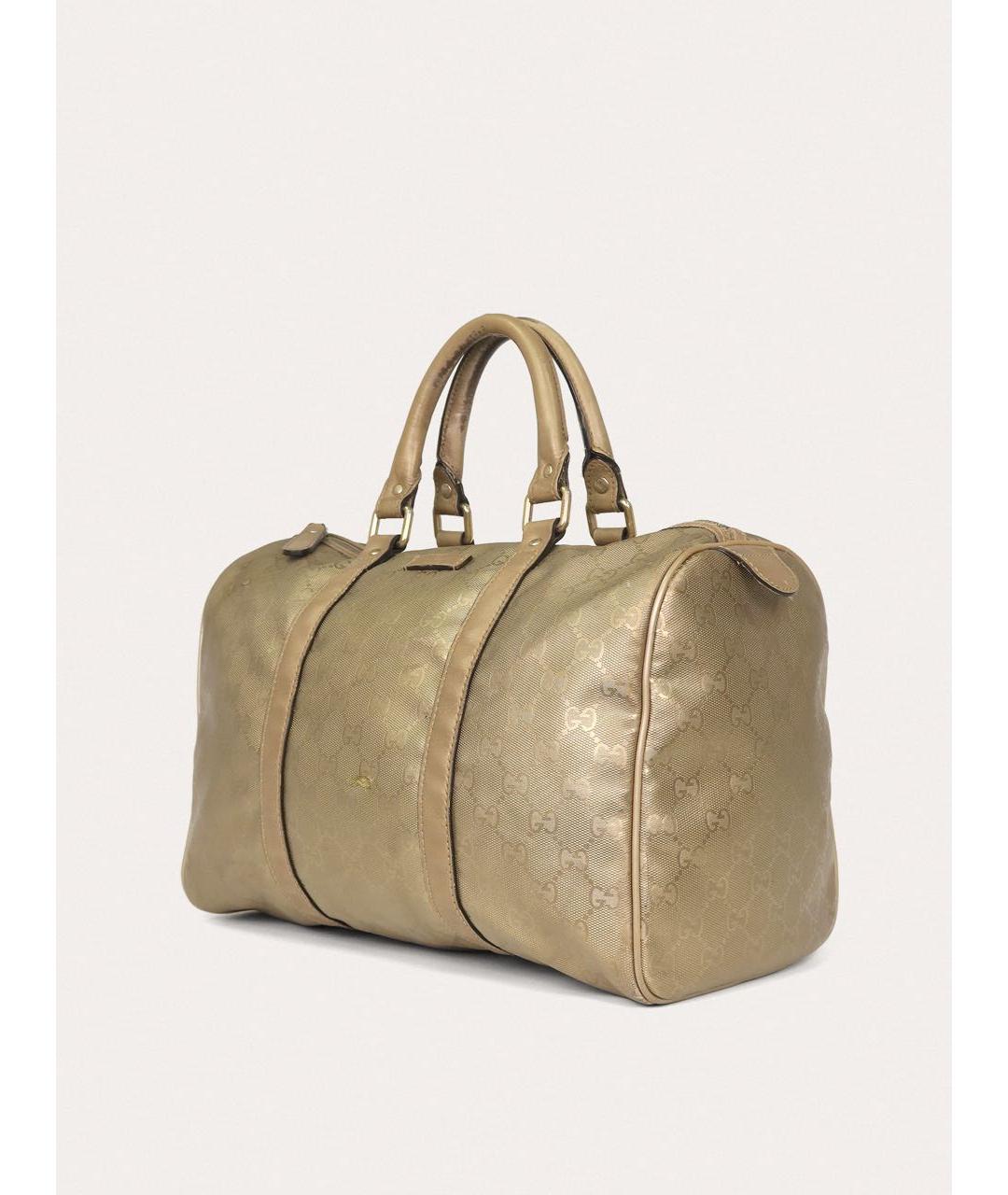 GUCCI Золотая кожаная сумка с короткими ручками, фото 2