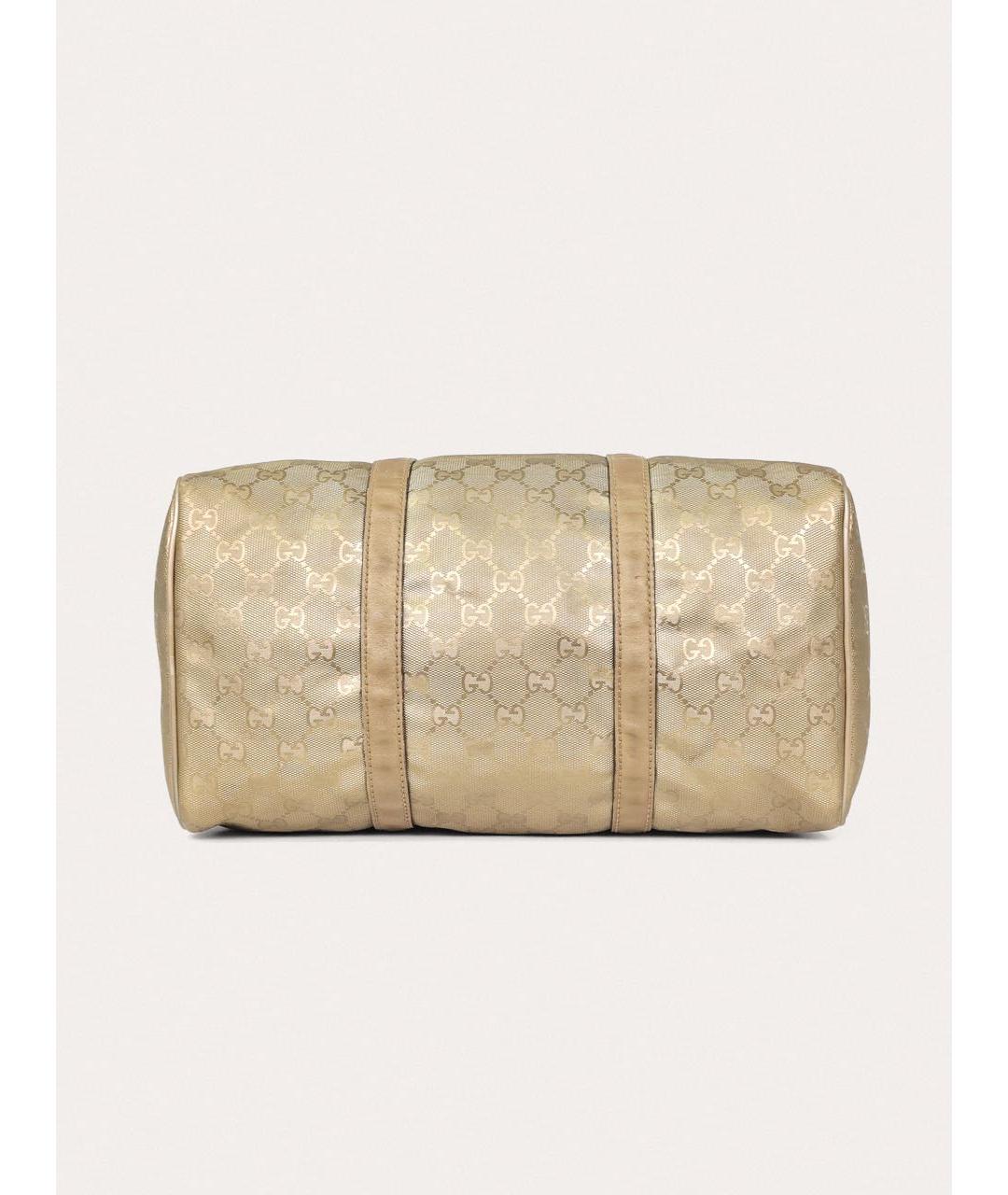 GUCCI Золотая кожаная сумка с короткими ручками, фото 5