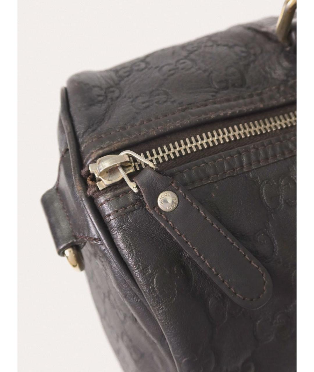 GUCCI Коричневая кожаная сумка с короткими ручками, фото 8