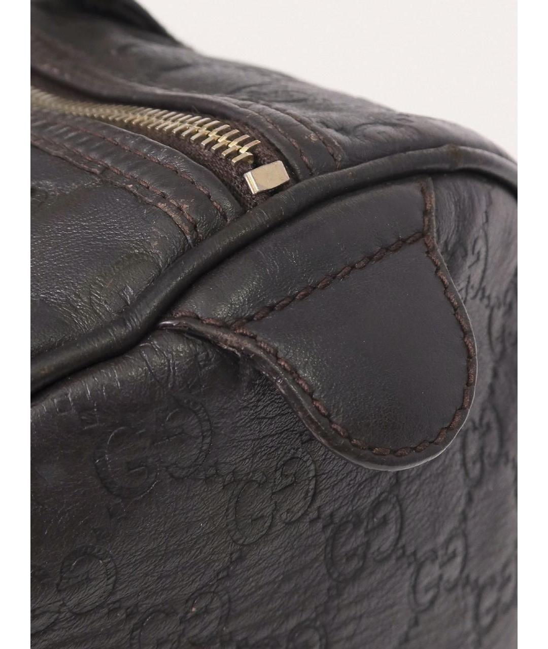 GUCCI Коричневая кожаная сумка с короткими ручками, фото 6