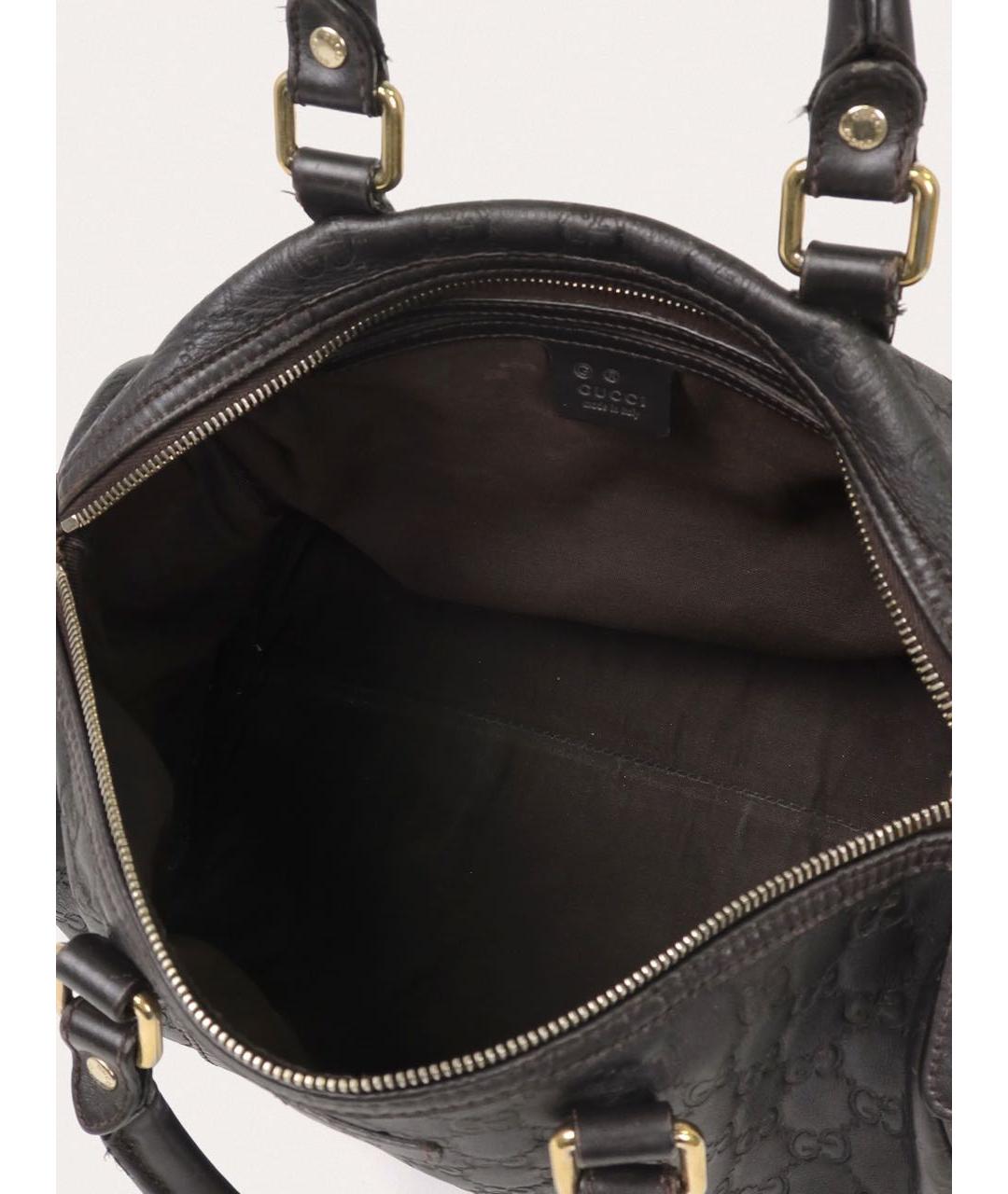 GUCCI Коричневая кожаная сумка с короткими ручками, фото 4