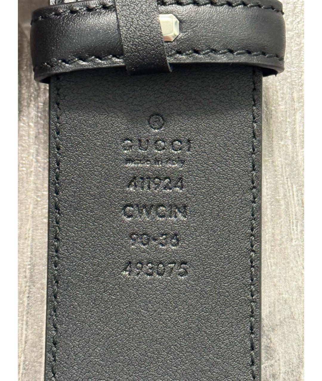 GUCCI Черный кожаный ремень, фото 5