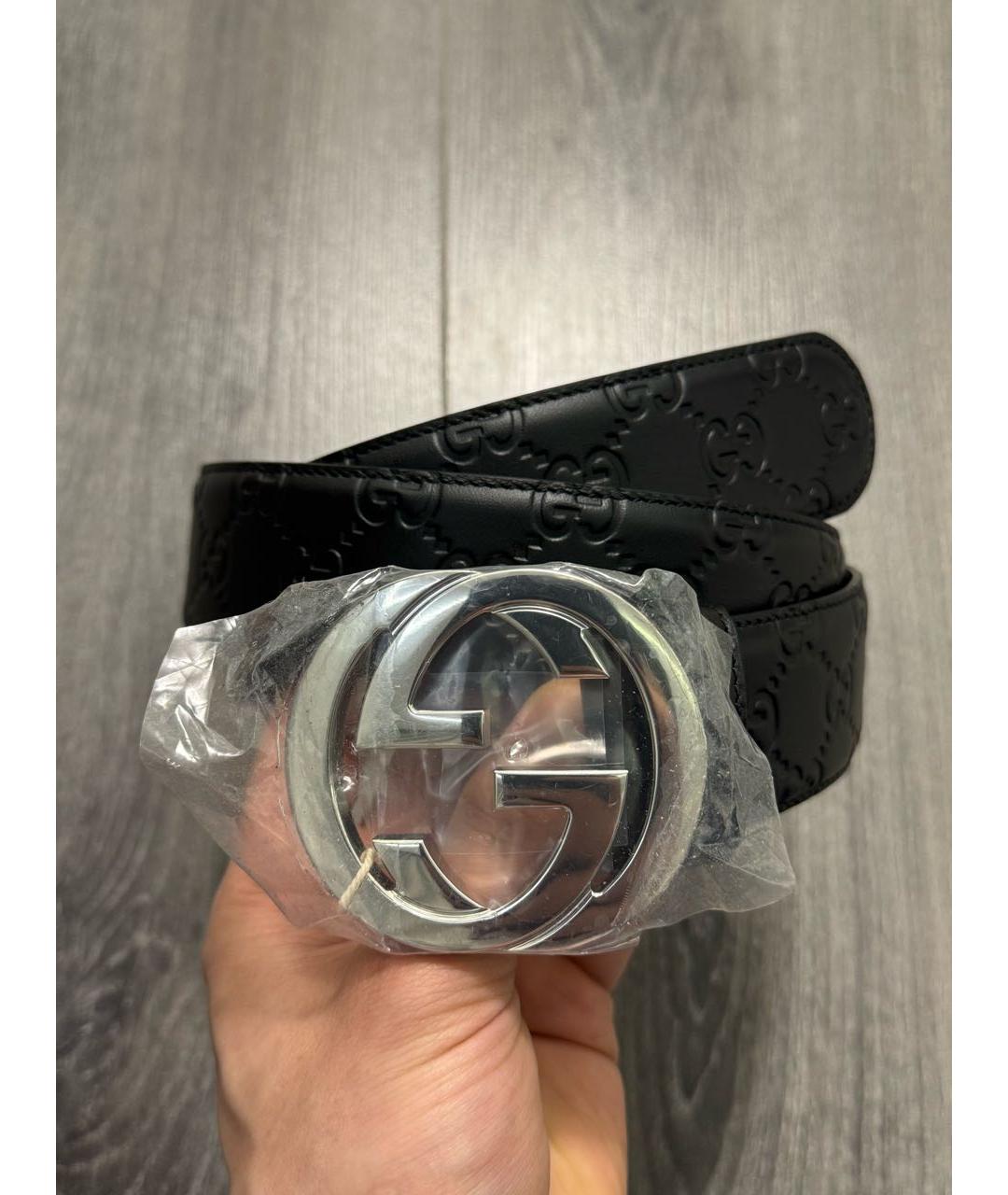 GUCCI Черный кожаный ремень, фото 8