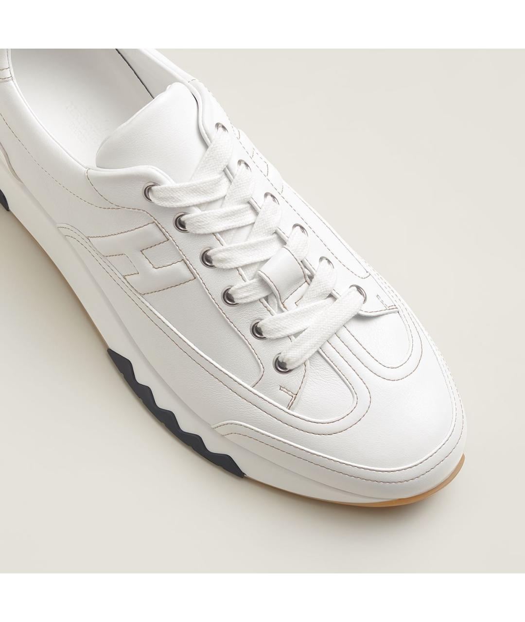 HERMES Белые кожаные низкие кроссовки / кеды, фото 4