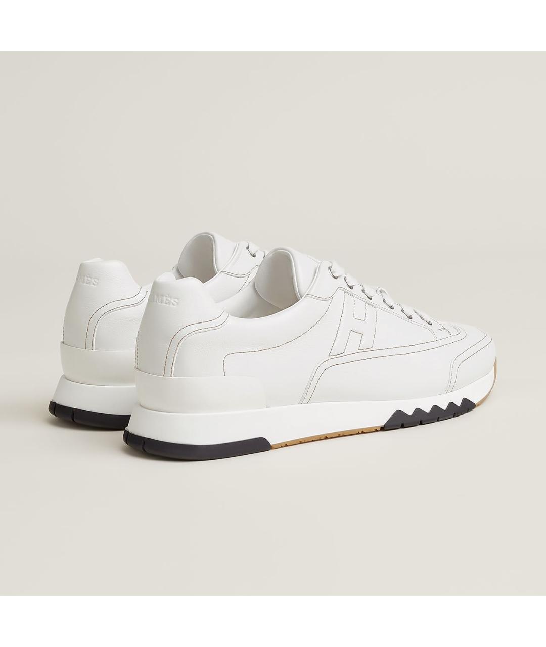 HERMES Белые кожаные низкие кроссовки / кеды, фото 3