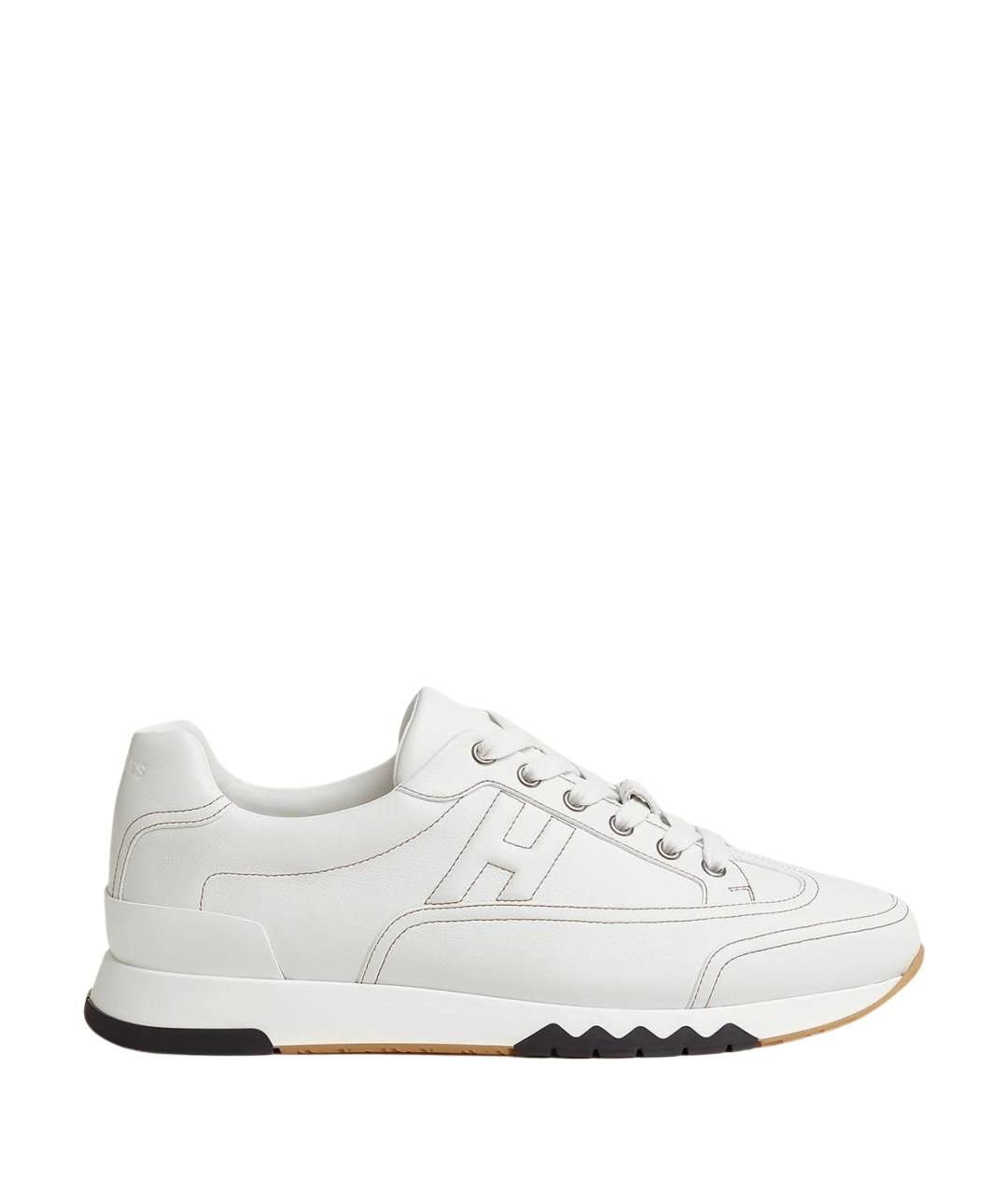 HERMES Белые кожаные низкие кроссовки / кеды, фото 1