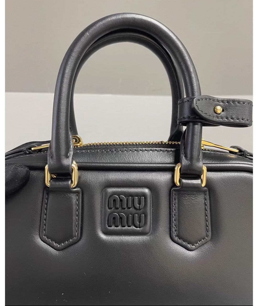 MIU MIU Черная кожаная сумка с короткими ручками, фото 8