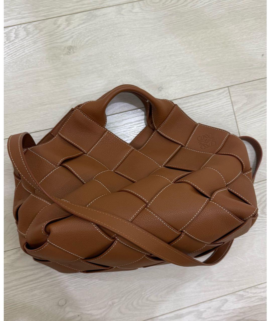 LOEWE Коричневая кожаная сумка через плечо, фото 3