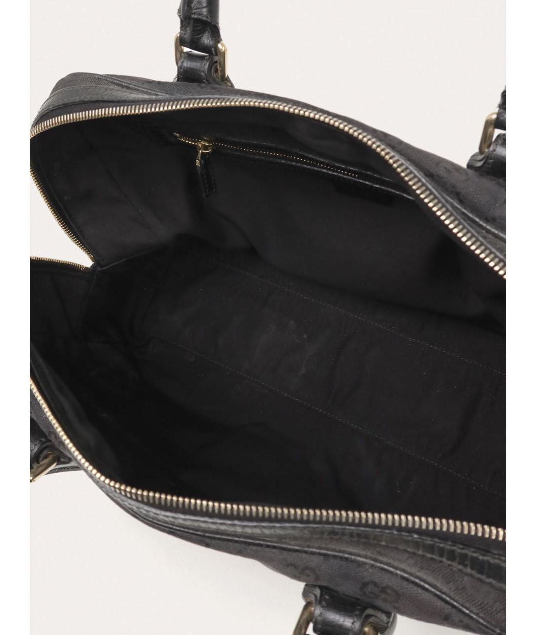 GUCCI Черная кожаная сумка с короткими ручками, фото 4