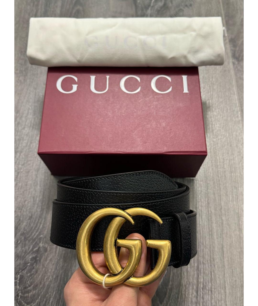 GUCCI Черный кожаный ремень, фото 7