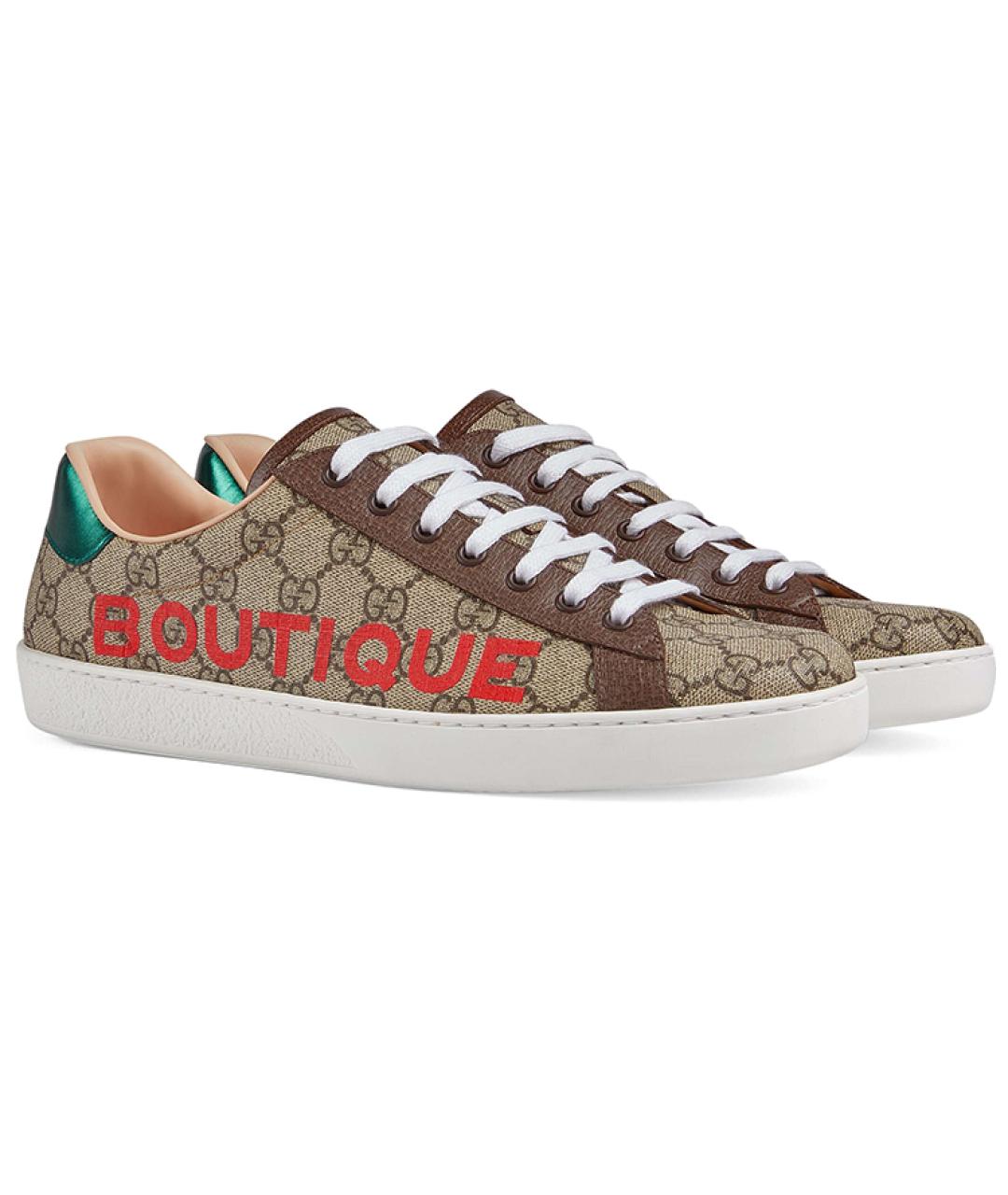 GUCCI Бежевые низкие кроссовки / кеды, фото 3