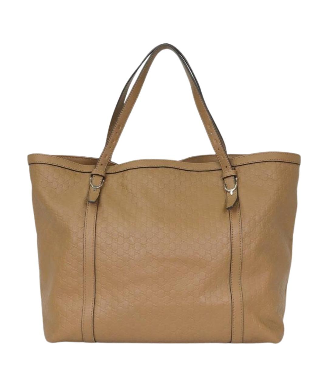 GUCCI Коричневая кожаная сумка с короткими ручками, фото 1