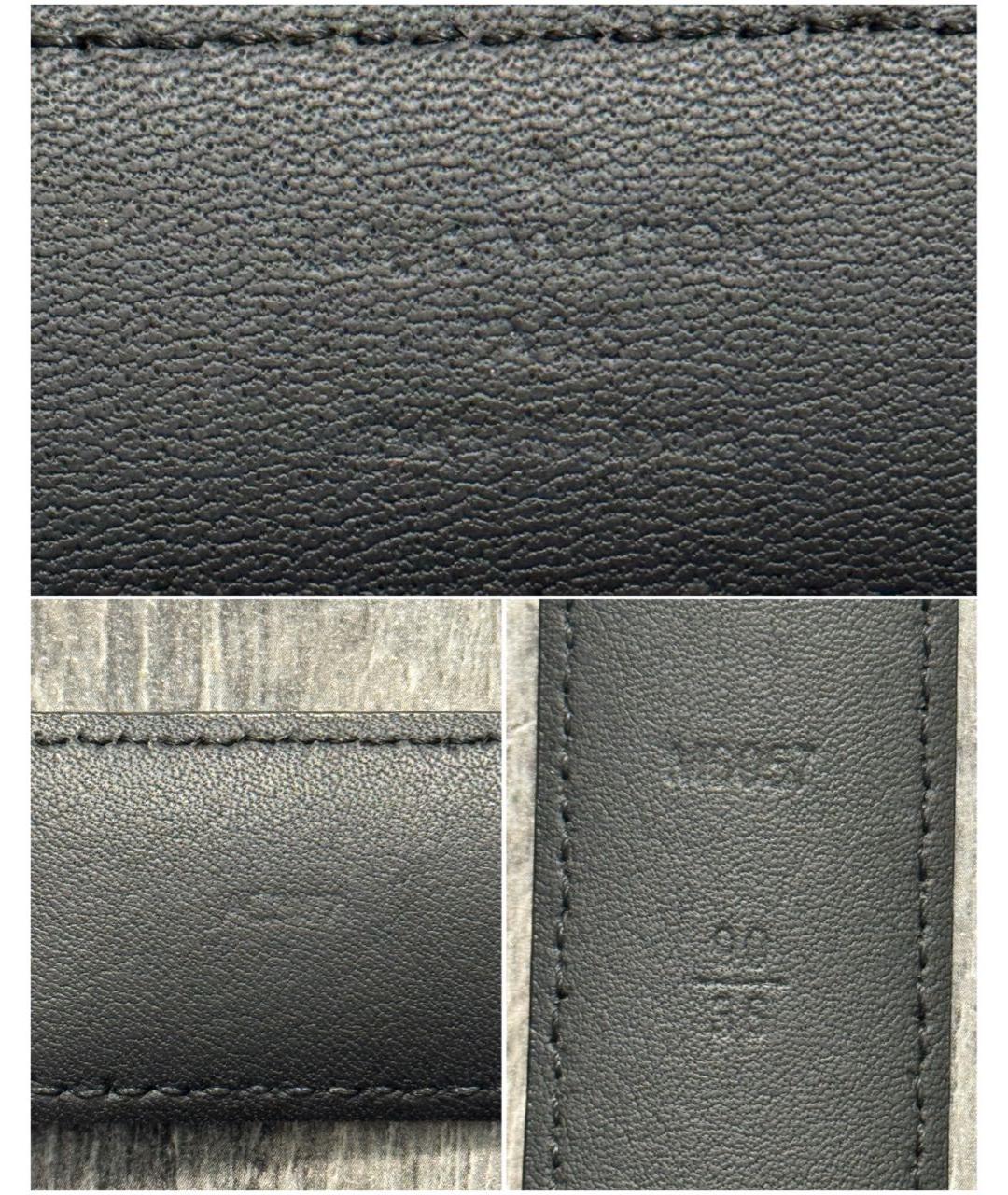 LOUIS VUITTON Черный кожаный ремень, фото 3