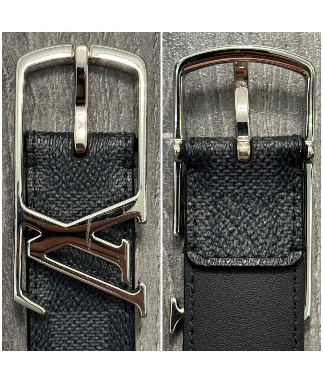 LOUIS VUITTON Черный кожаный ремень, фото 2