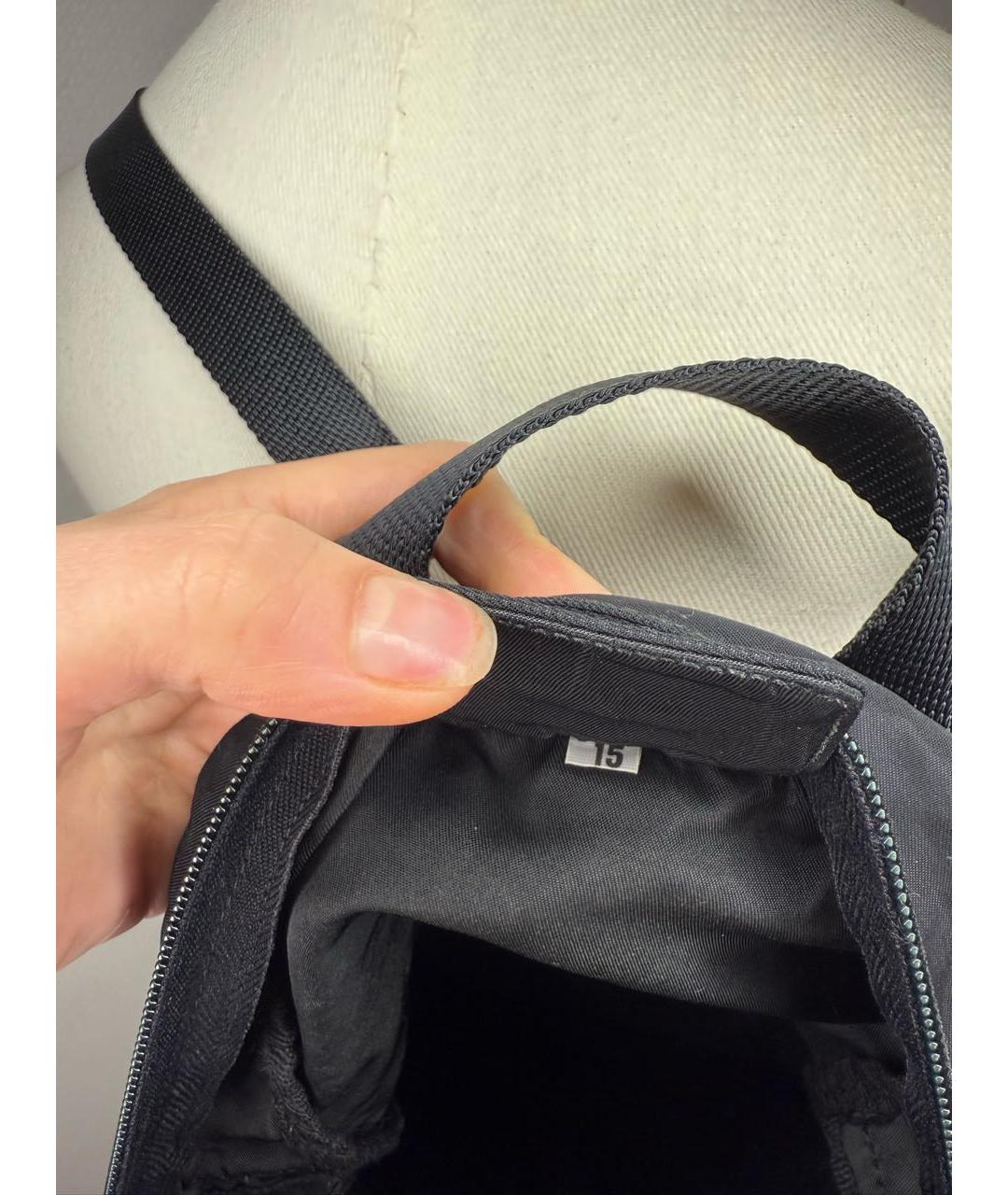 PRADA Черный тканевый рюкзак, фото 8