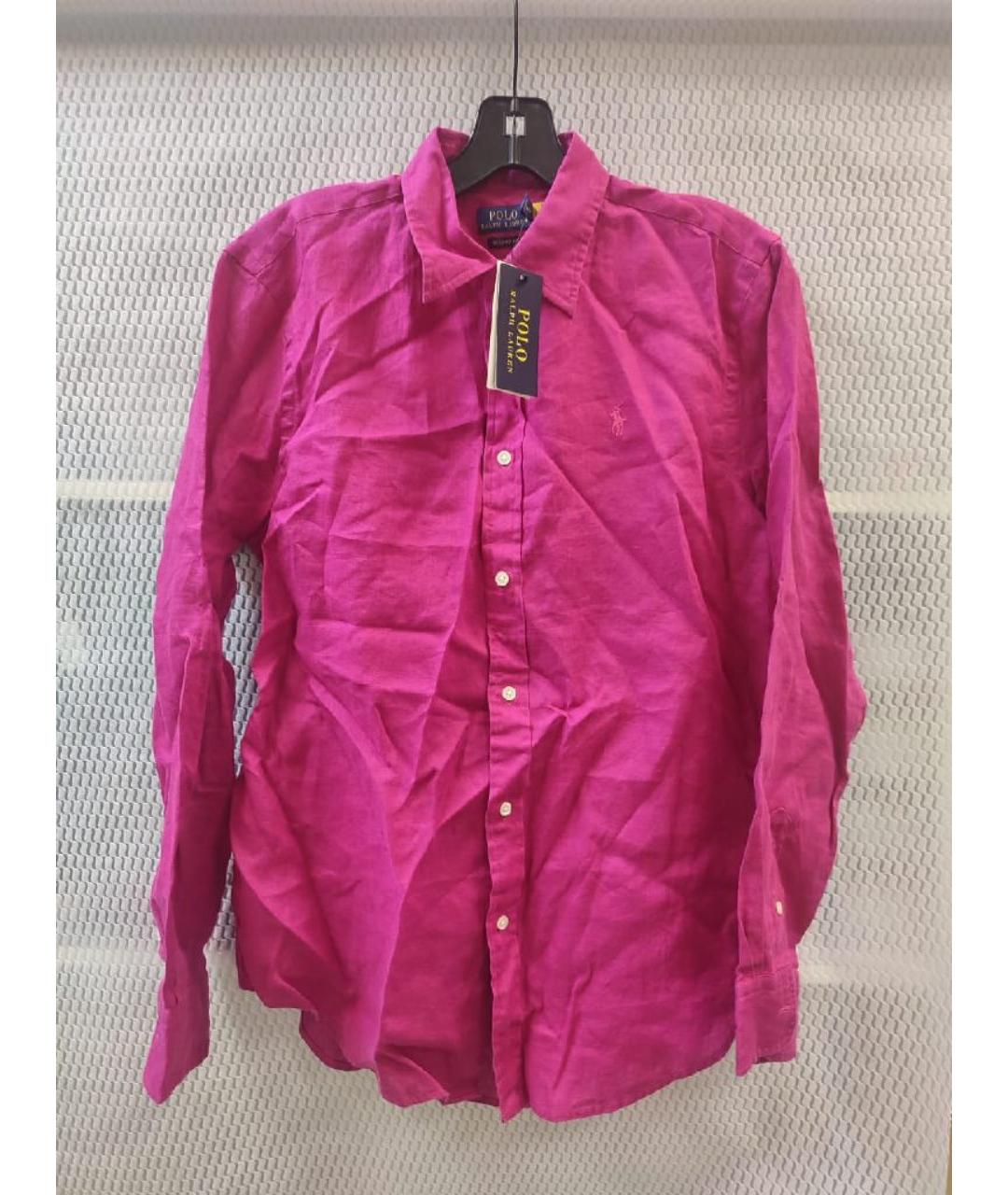 POLO RALPH LAUREN Фуксия льняная рубашка, фото 7