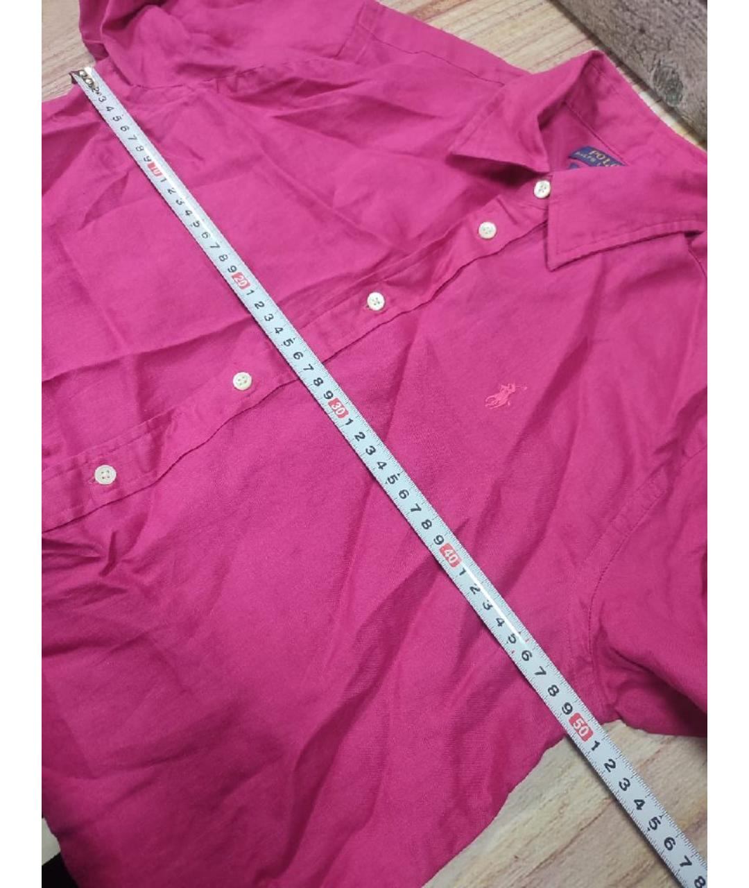 POLO RALPH LAUREN Фуксия льняная рубашка, фото 5