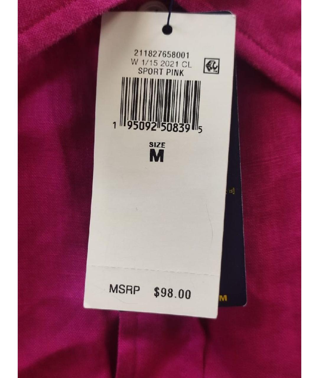 POLO RALPH LAUREN Фуксия льняная рубашка, фото 3