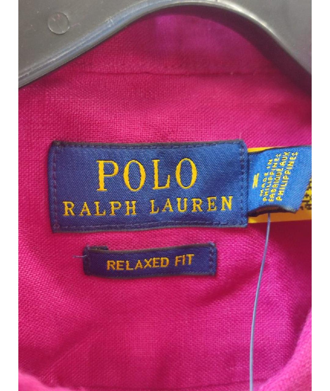 POLO RALPH LAUREN Фуксия льняная рубашка, фото 2