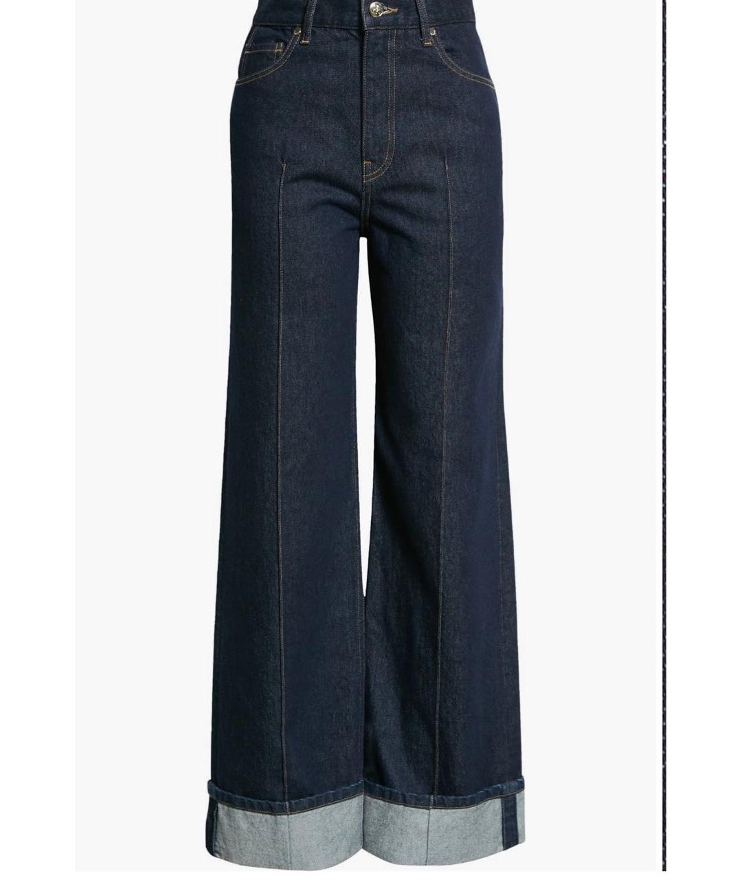 ULLA JOHNSON Темно-синие хлопковые прямые джинсы, фото 9