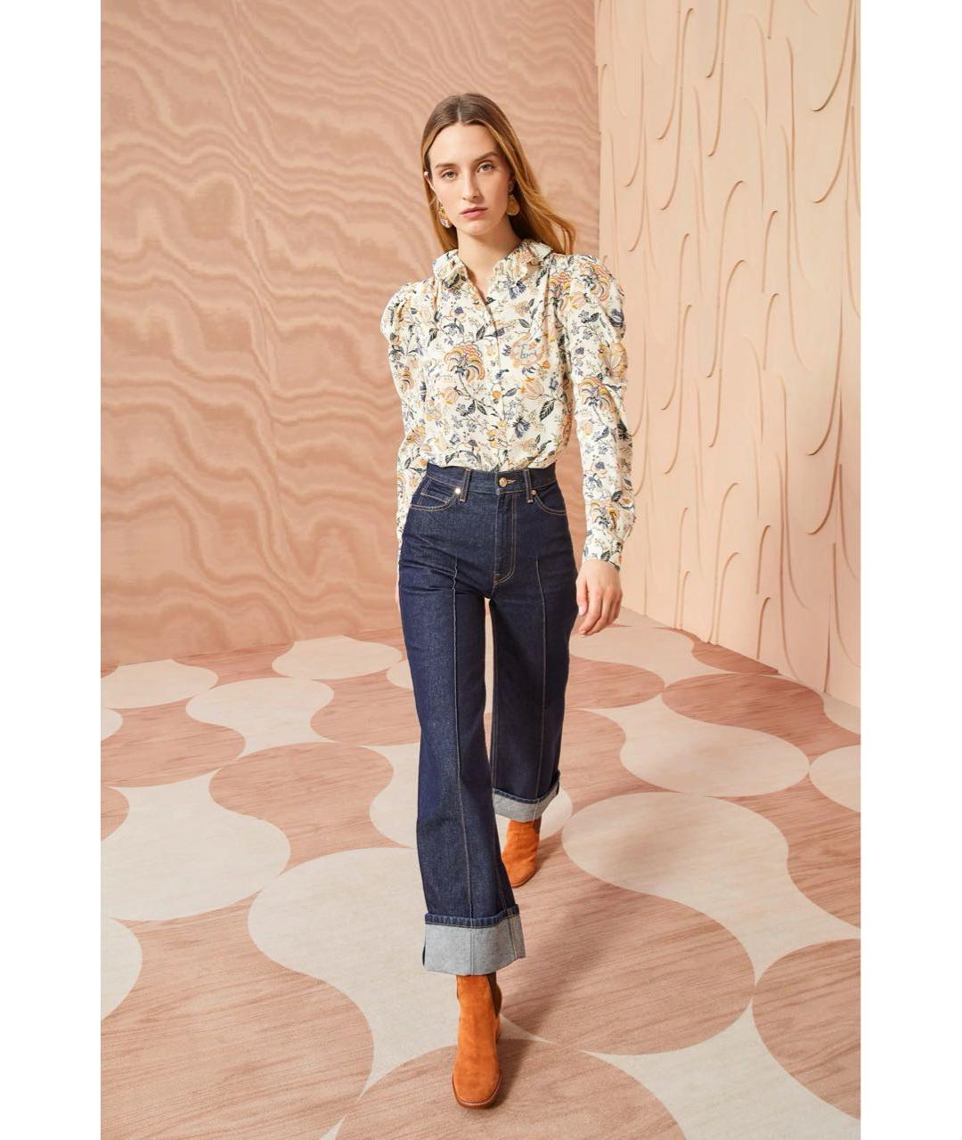 ULLA JOHNSON Темно-синие хлопковые прямые джинсы, фото 3