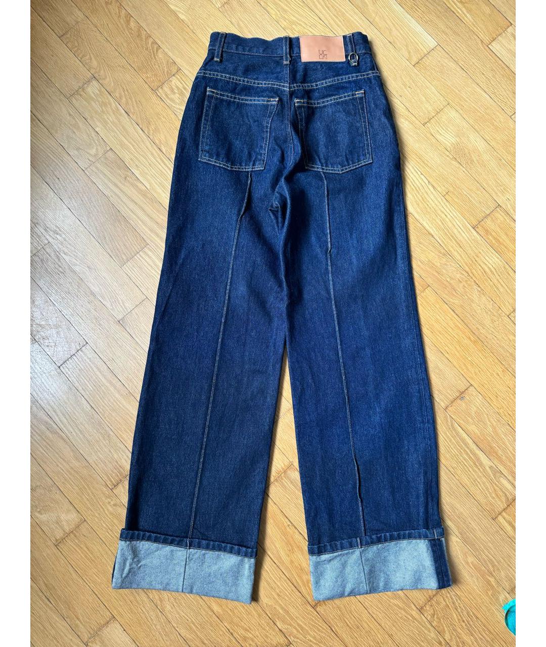 ULLA JOHNSON Темно-синие хлопковые прямые джинсы, фото 6