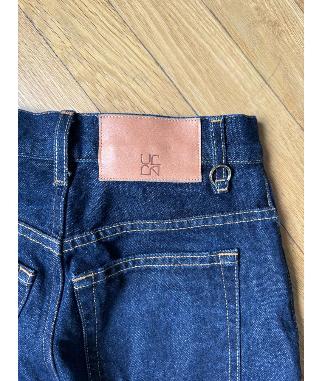 ULLA JOHNSON Темно-синие хлопковые прямые джинсы, фото 7