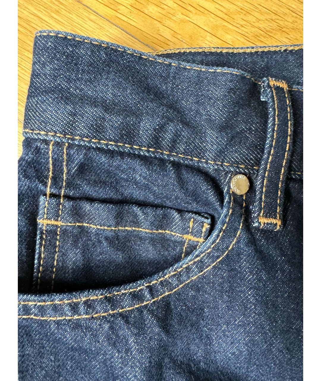 ULLA JOHNSON Темно-синие хлопковые прямые джинсы, фото 8