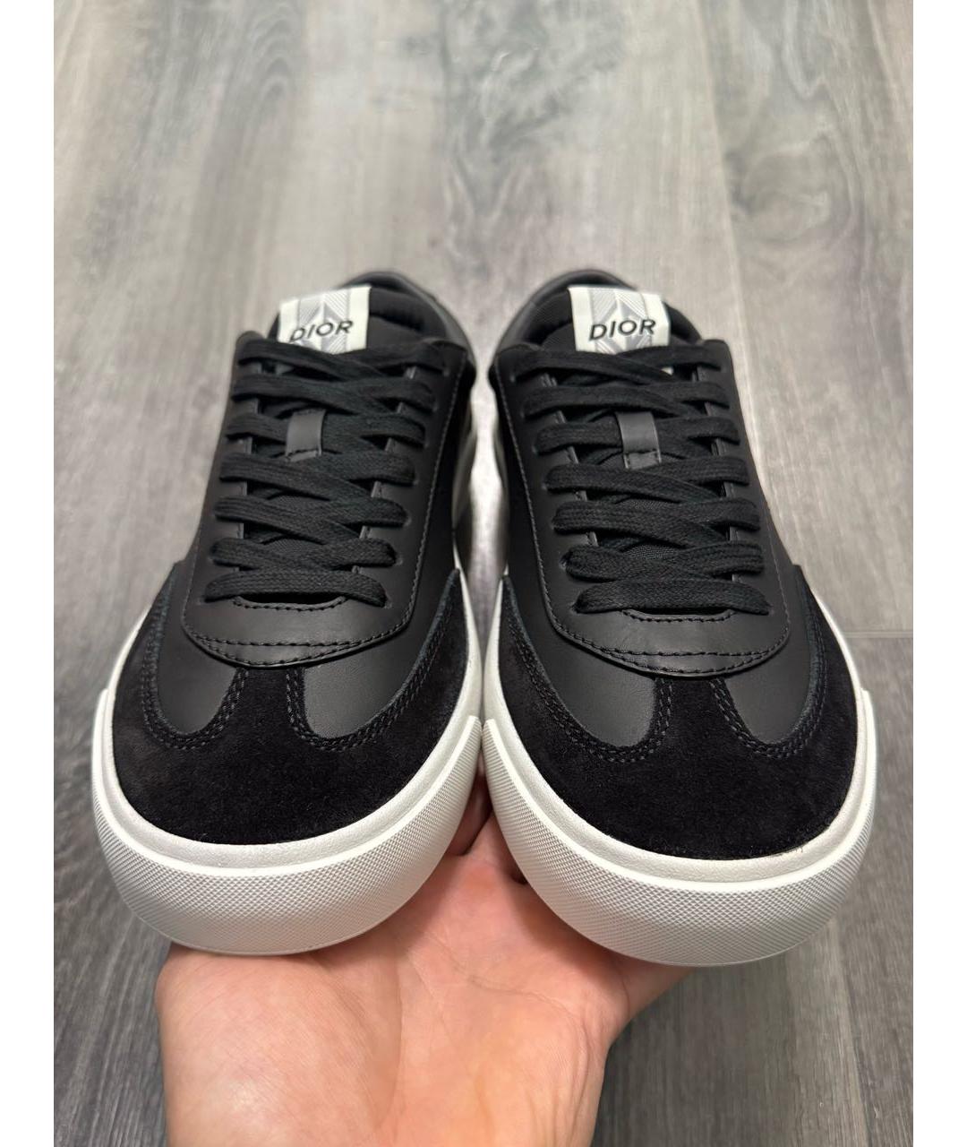 CHRISTIAN DIOR Черные кожаные низкие кроссовки / кеды, фото 2
